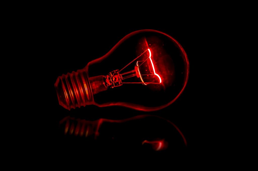 Picture of a red light bulb